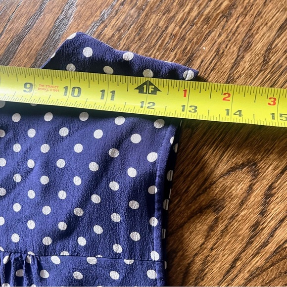 Madewell Silk Dotty Dress Navy Polka Dot Sleeveless Size L - Picture 11 of 13